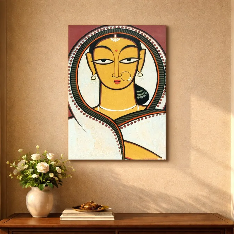 Kalighat Woman Canvas Wall Art & Paintings media 5