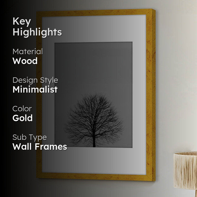 Themis Wooden Photo Frame - Gold media 2