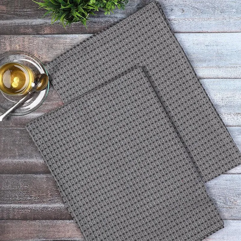 Sunbeam Cotton Kitchen Towel (Grey) - Set Of Two media 3