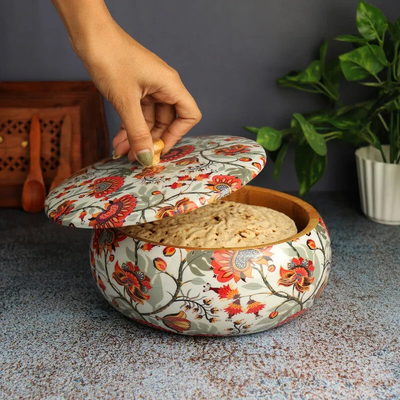Flora Burst Wooden Roti Box media 4