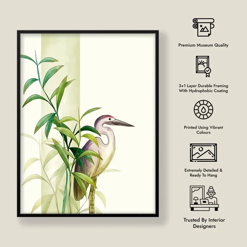 Soothing Stork Botanical Archival Paper Wall Art With Frame media 8