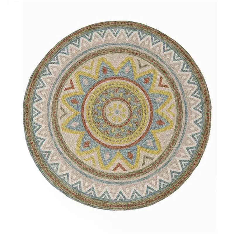 Moro Ethnic Round Cotton Rug media 1