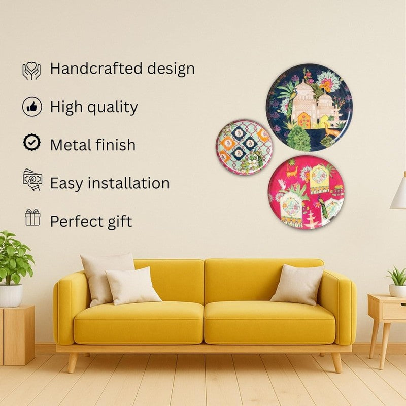 Ajmer Charm Metal Wall Plate - Set Of Three media 3