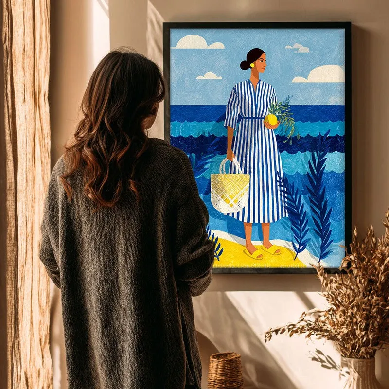 Golden Sand Canvas Wall Painting - Black Frame media 4