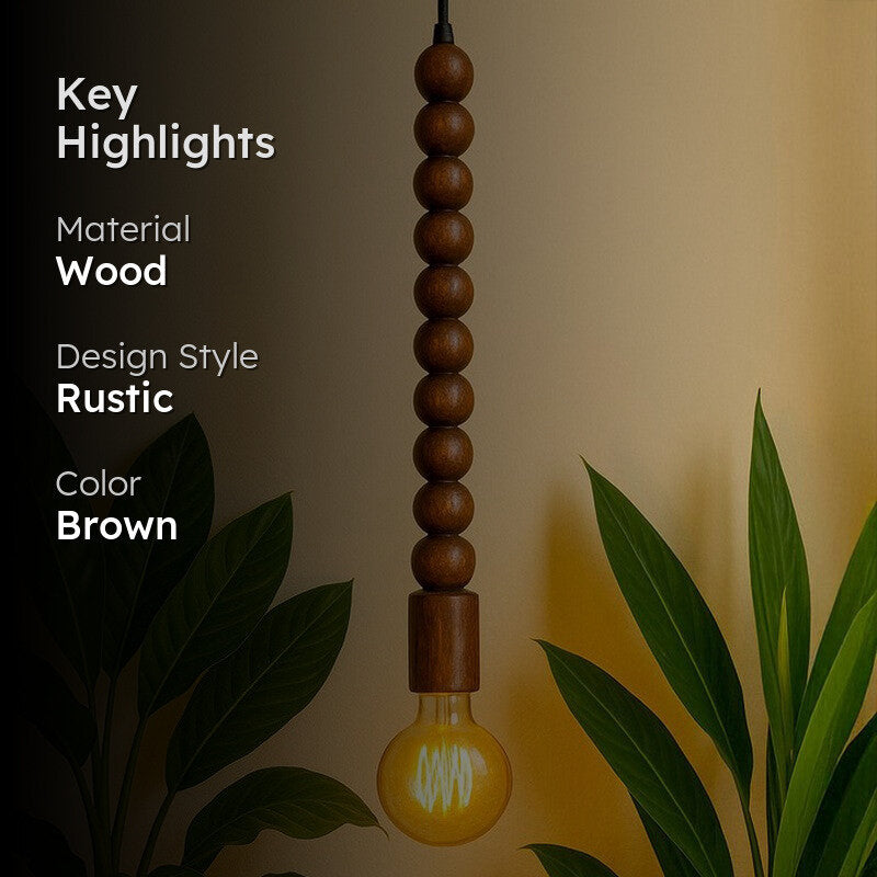 Savage Beaded Wooden Ceiling Lamp media 2