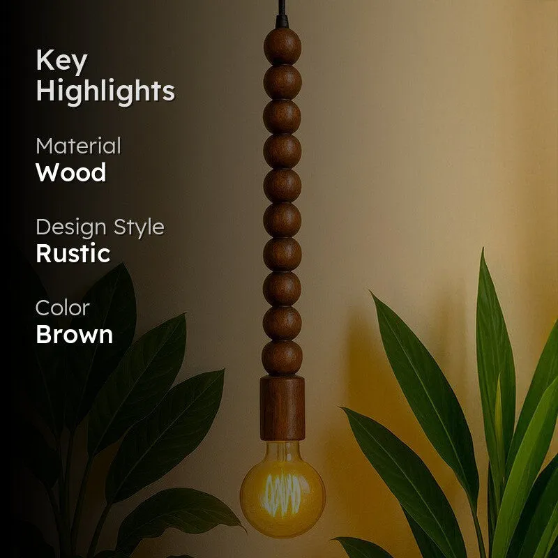 Savage Beaded Wooden Ceiling Lamp media 2