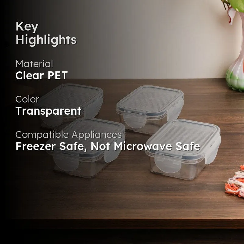 FreshLock Transperant Clear PET Lunch Box (300 mL) - Set Of Four media 2