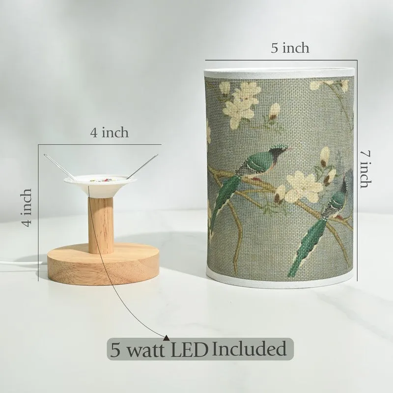 Artistic Bird Jute & Wooden Table Lamp - Green media 11
