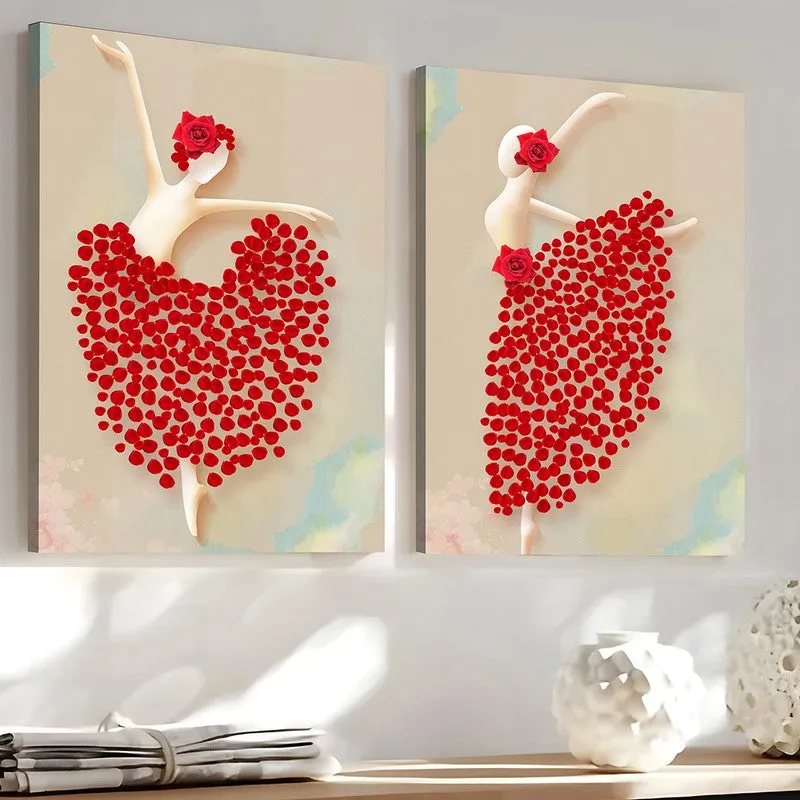 Dancer in Red Wall Art - Set Of Two media 3