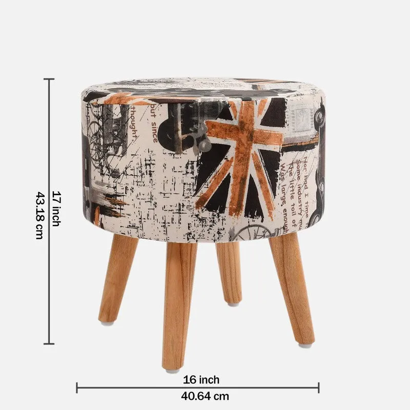 Travisco Uk-print Velvet Ottoman - Multicolor media 7