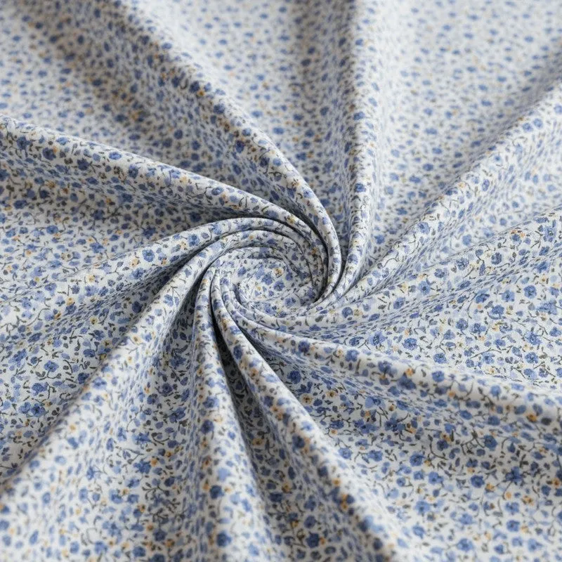 Anvisha Floral Cotton Bedsheet (Blue) - 180 TC media 5