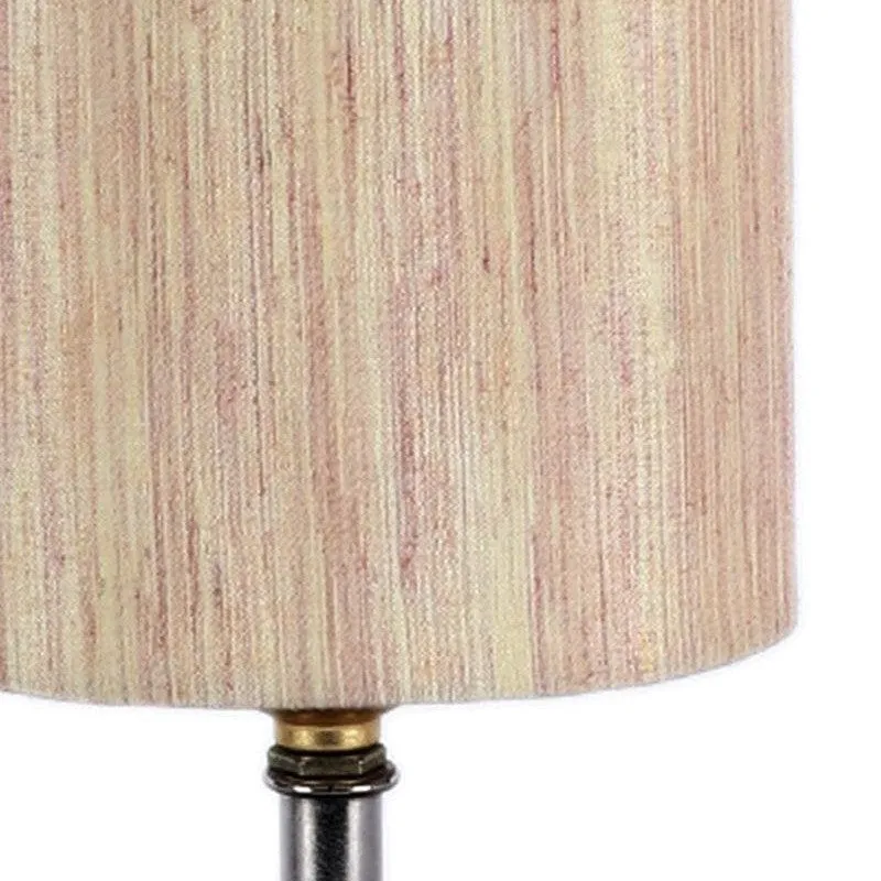 Rustic Wood & Fabric Table Lamp - Beige,Brown media 6