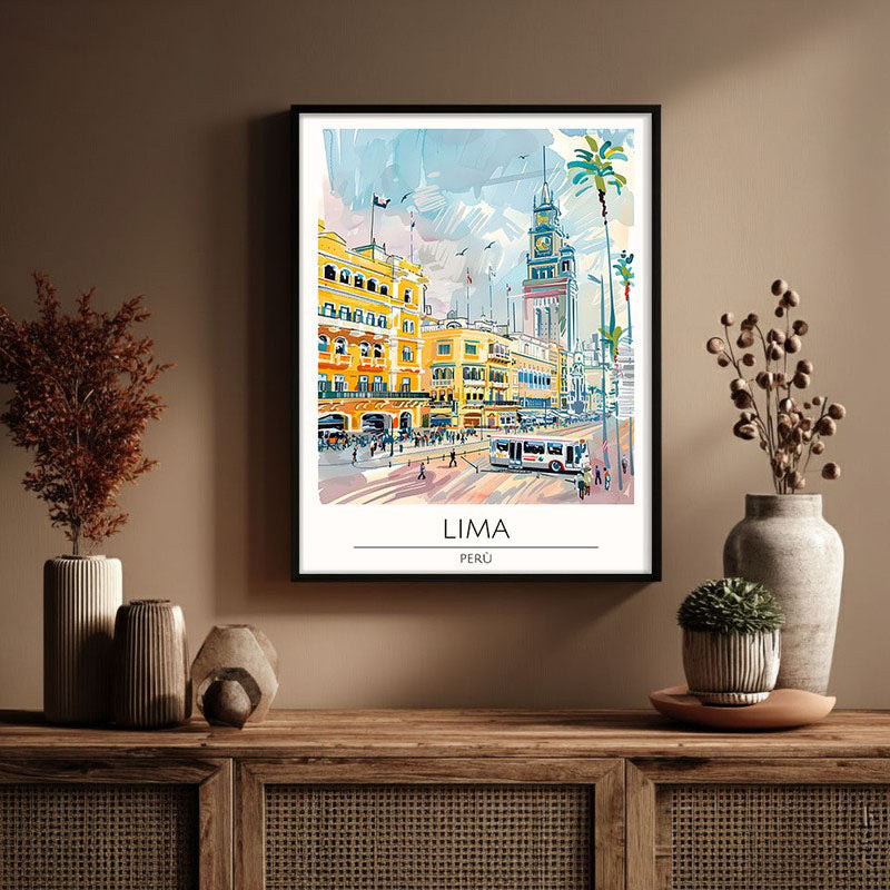 Vintage Lima Framed Canvas Wall Painting media 3