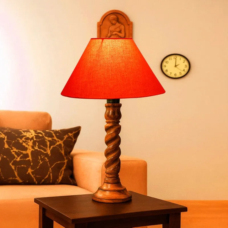 Elvane Kyra Wooden Table Lamp - Orange media 3