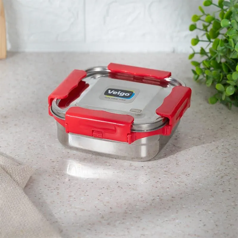 Hotserve Stainless Steel Lunch Box (Red) - 400 mL media 1