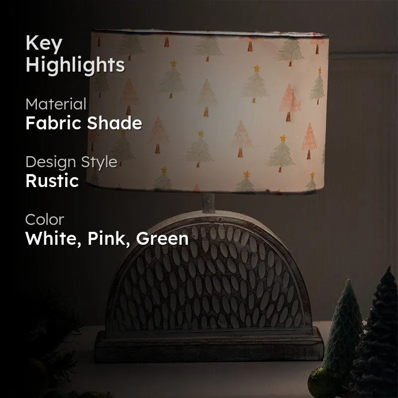 Christmas Tree Hemidome Fabric Table Lamp - White - 2