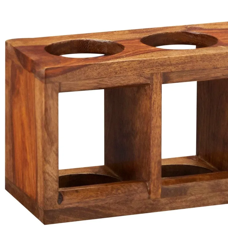 Zverox Sheesham Wooden Wine Rack - Brown media 5