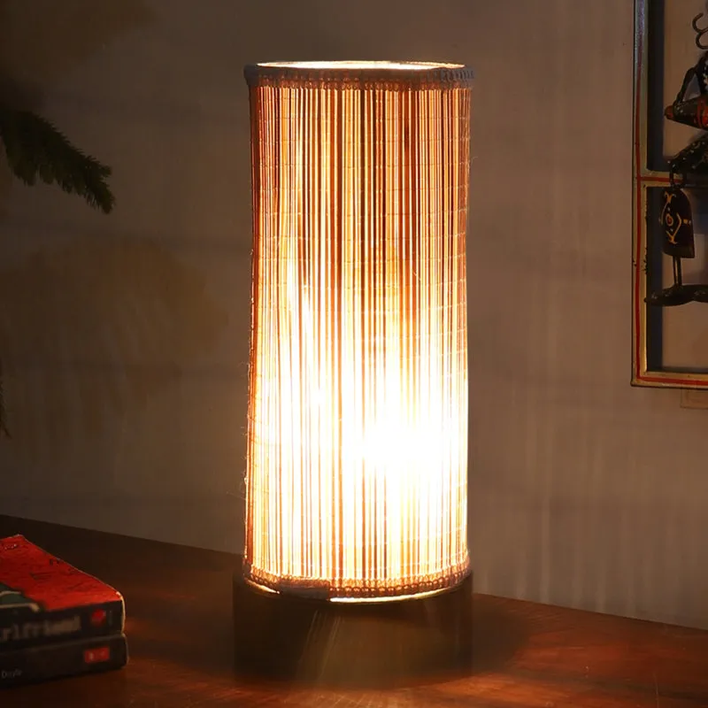 Cylindra Bamboo Table Lamp - Brown media 1