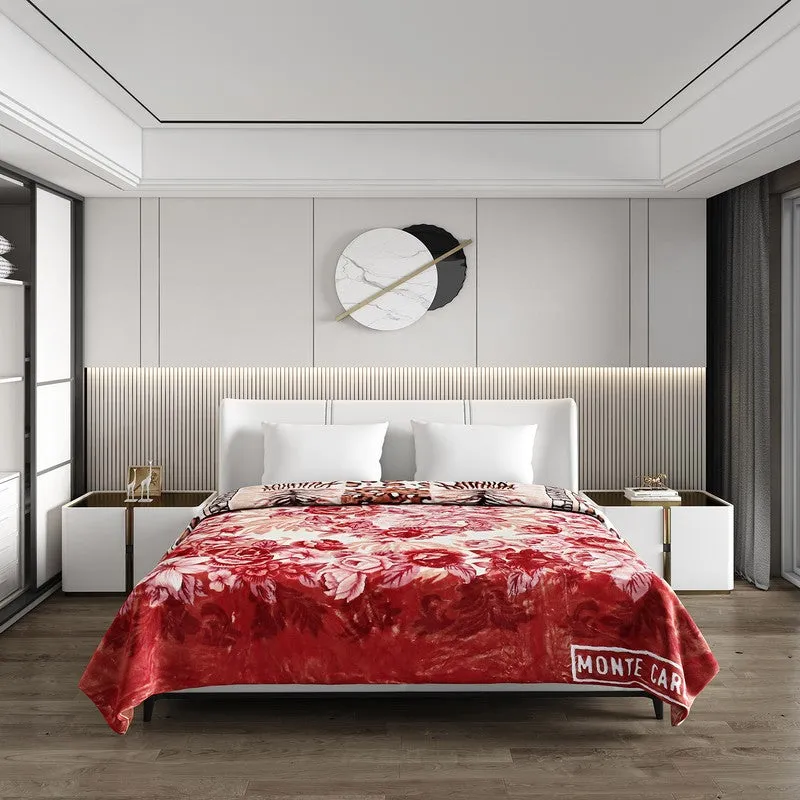 Monte Carlo Crimson Blossom Blanket (Red) - 800 GSM media 3
