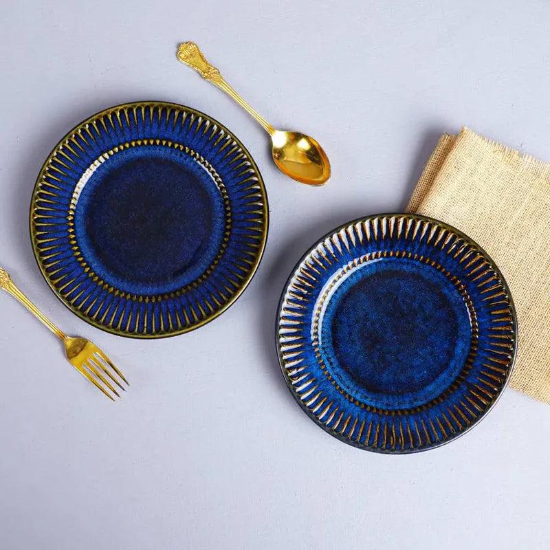 Givara Fino Handmade Quarter Plate (Dark Blue) - Set of Two