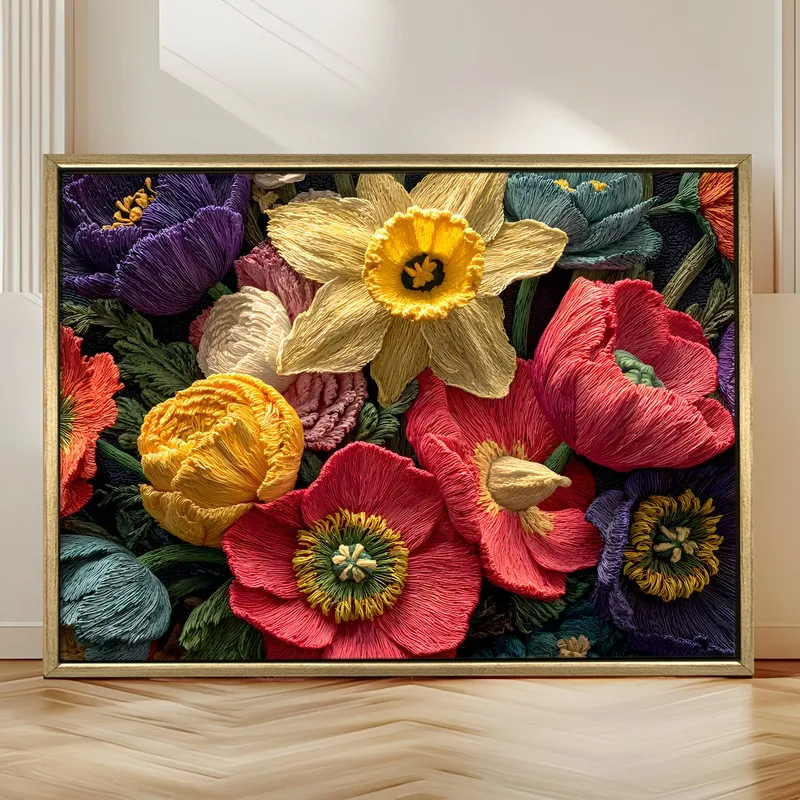 Petal Parade Canvas Wall Painting With Frame media 4