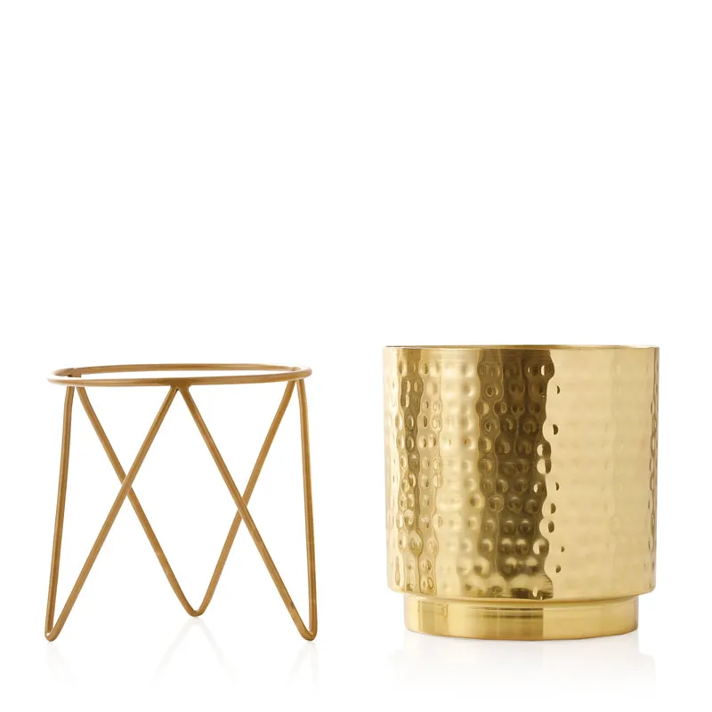 Teodora Hammered Planter - Gold media 3