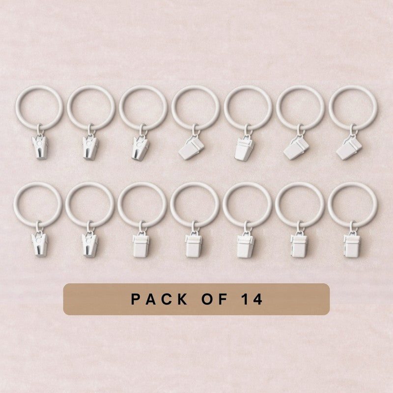 Easy Hang Curtain Rings with Clip (White) - Set of Fourteen media 3