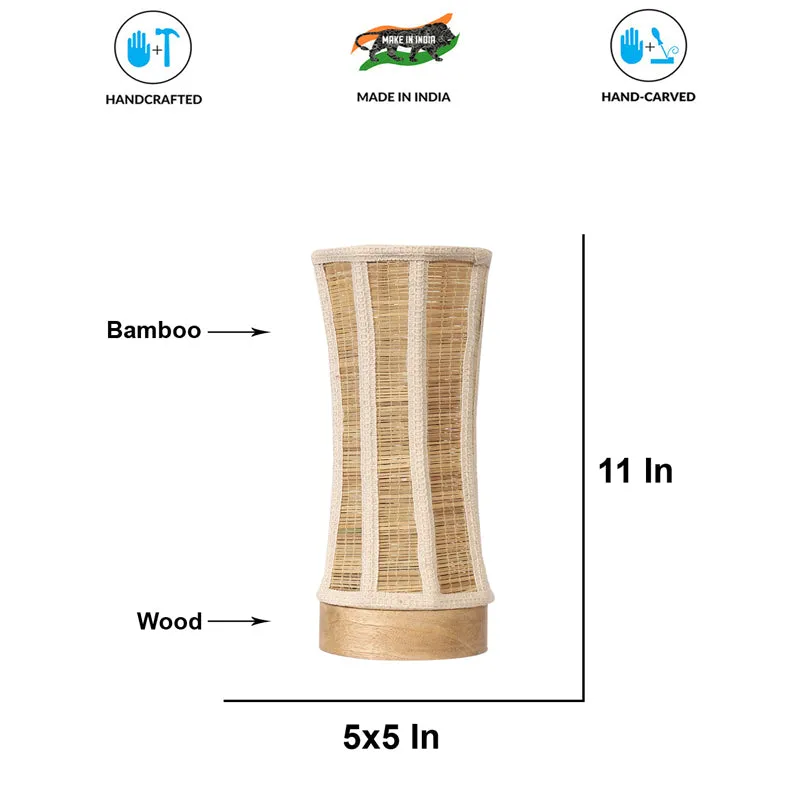 Wavira Bamboo Curve Table Lamp - Beige media 7