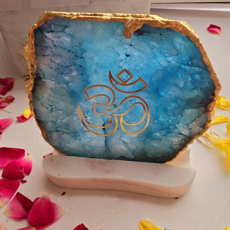 Sacred Om Tealight Candle Holder - Turquoise media 1