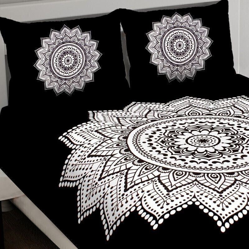 Petalra Cotton Bedsheet (Black,White) - 240 TC media 5