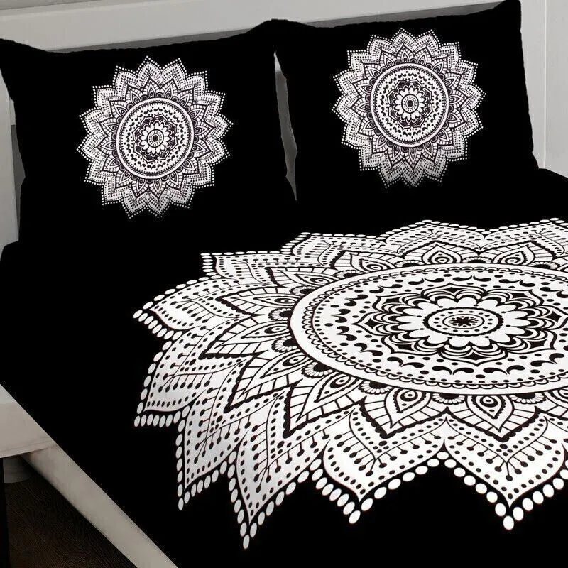 Petalra Cotton Bedsheet (Black,White) - 240 TC media 5
