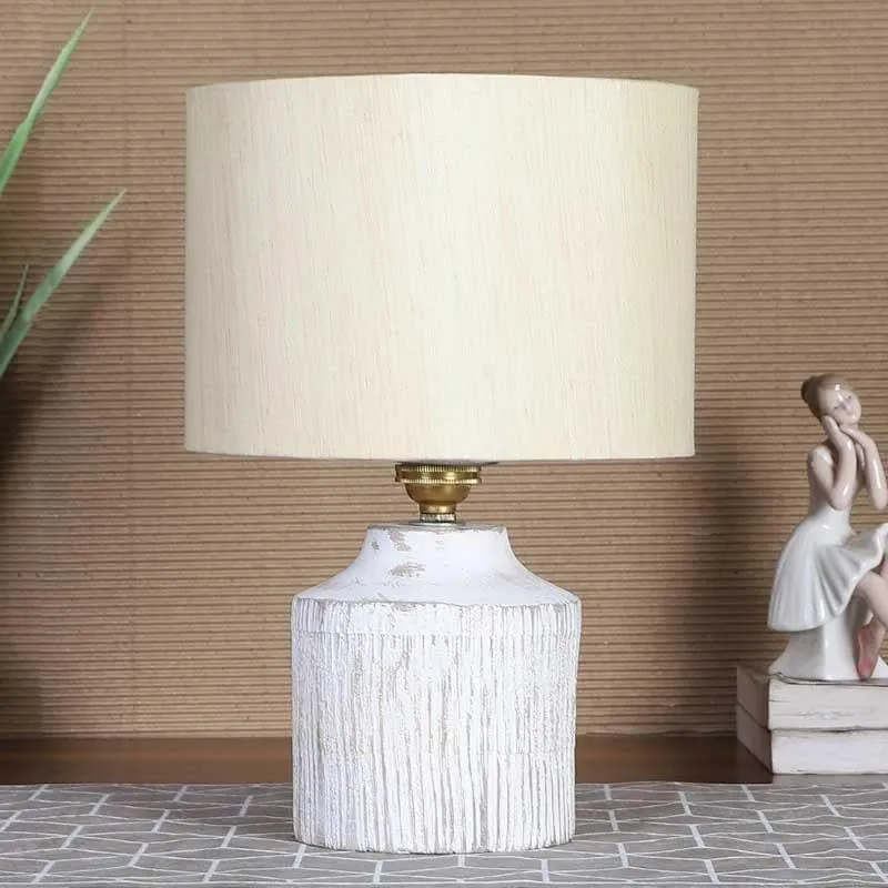 Sheino Fabric Table Lamp - Beige,White media 4