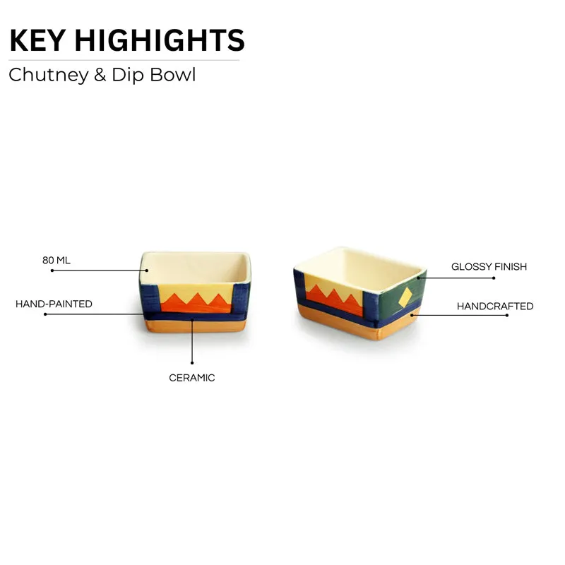 Vertex Handpainted Ceramic Dip Bowl (80 ML) - Set Of Two media 4