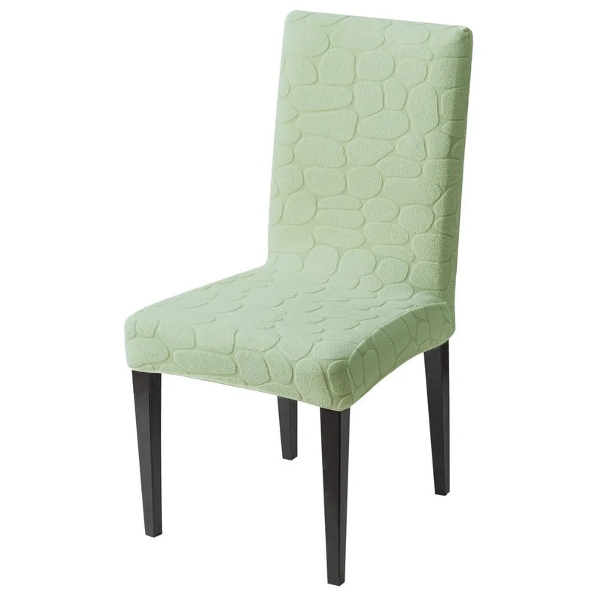 Green one-seater chair cover shown on a chair against a white background