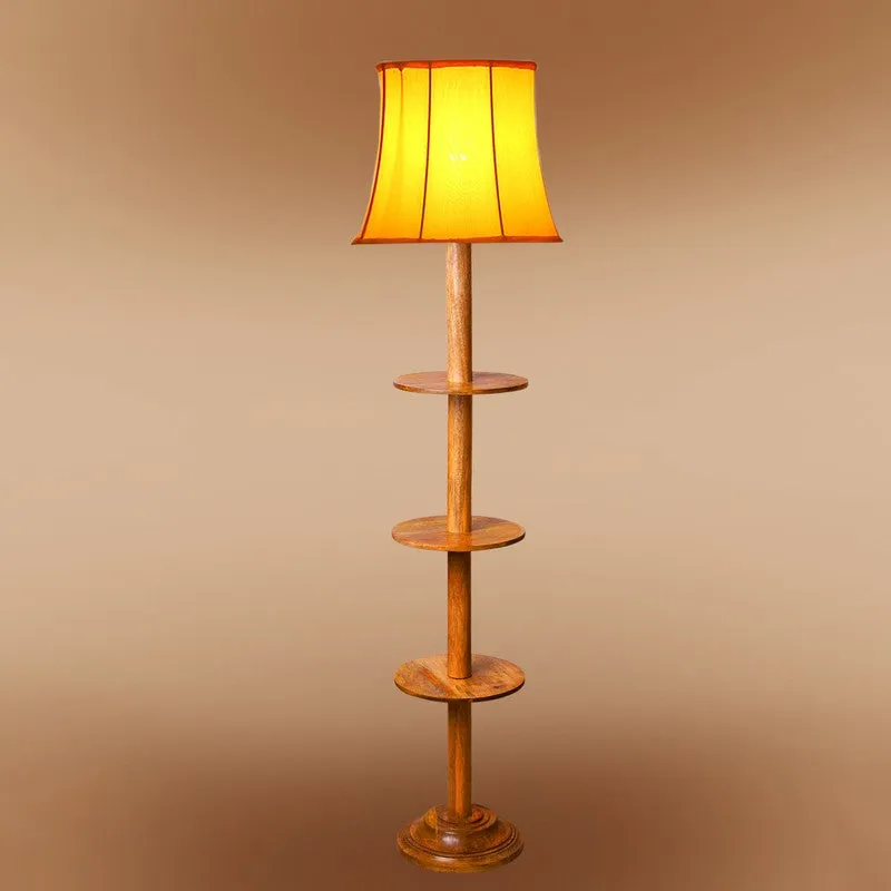GlowDock Column Wooden Floor Lamp - Yellow media 6