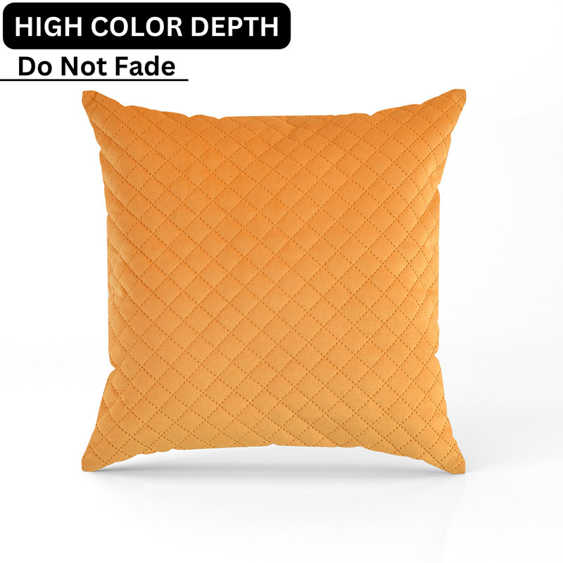 Orson Quilted Velvet Cushion Cover (Yellow) - Set Of Five media 6