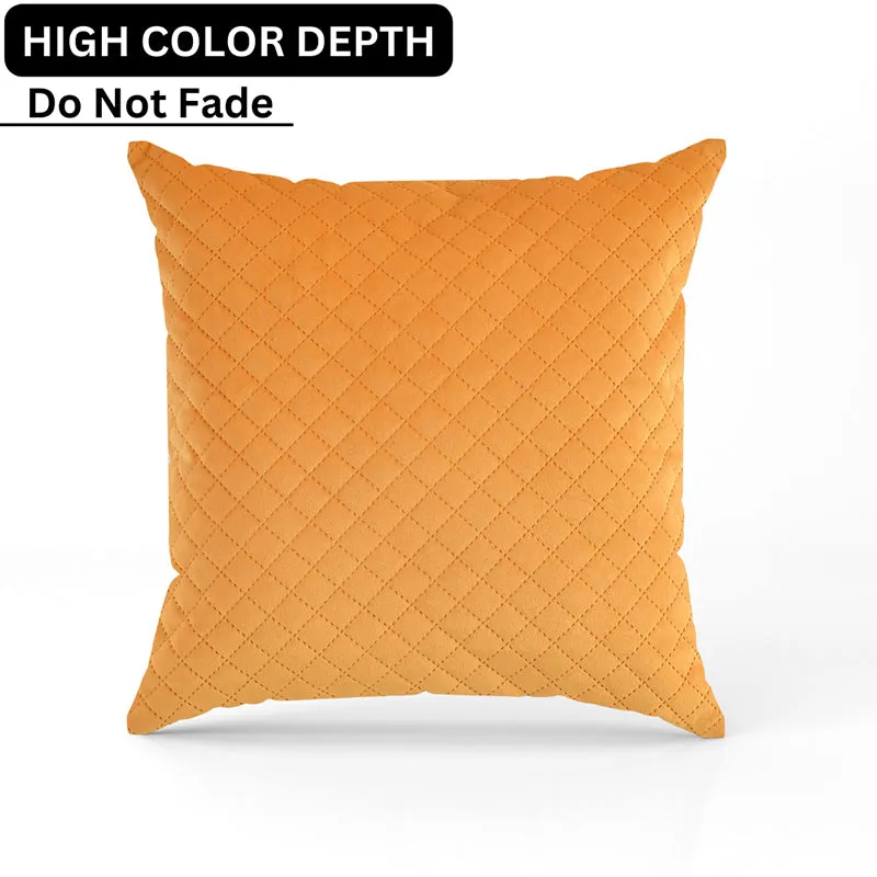 Orson Quilted Velvet Cushion Cover (Yellow) - Set Of Five media 6