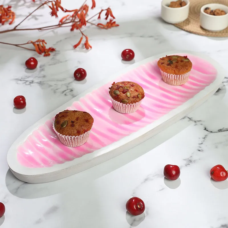 Pink Stria Wood Platter media 4