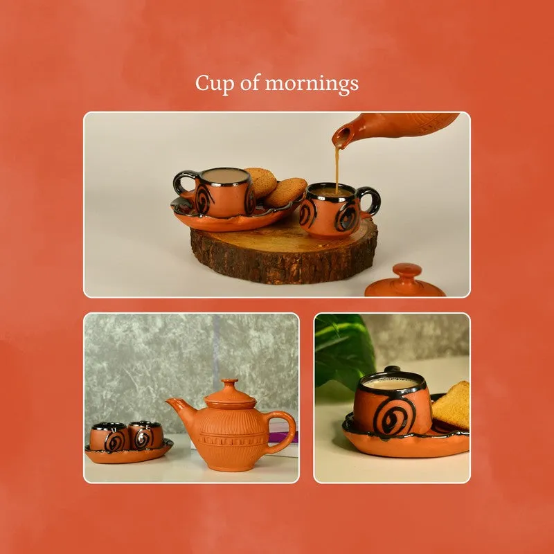 Tranquil Sip Terracotta Tea Set & Tea Pots - Four Piece Set media 8