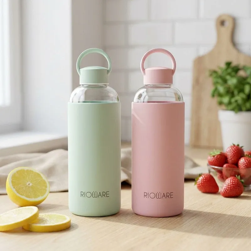 Rioware UrbanSip Minimal Bottle (Pink, Green, 750 mL Each) - Set Of Two media 1