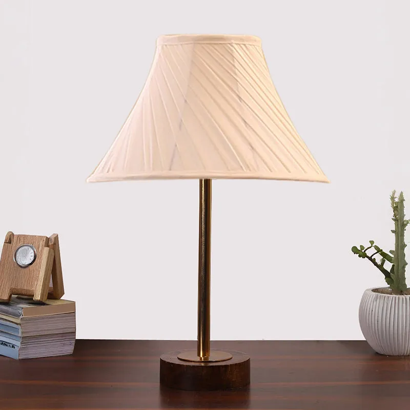 Twistra Rodin Wooden Table Lamp - Ivory,Gold,Brown media 3