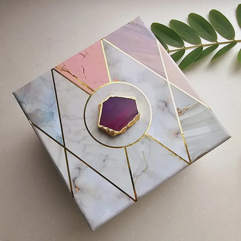Om Agate & Marble Tealight Candle Holder - Green media 3