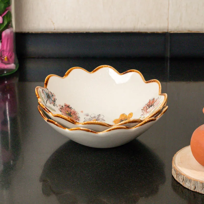 Wavy Blossom Serving Bowl(600 mL) - Set Of Two media 5