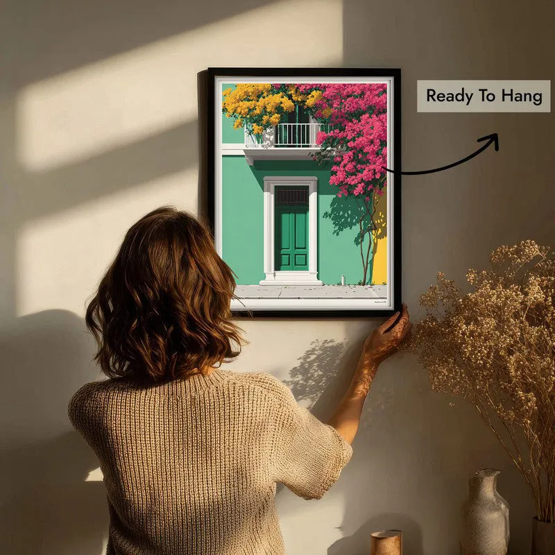 Petal Portico Canvas Wall Painting - Black Frame media 7