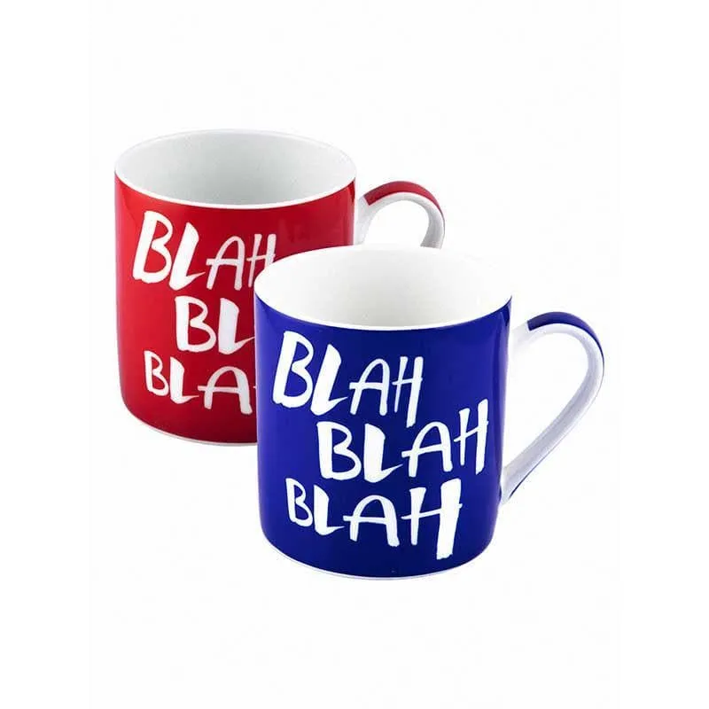 Blah Bone China Coffee Mug (350 mL Each) - Set of Two media 3