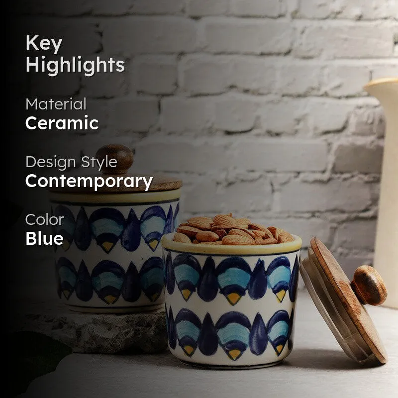 Decorative Ceramic Jar Set (300 mL Each) - Set Of Two media 2