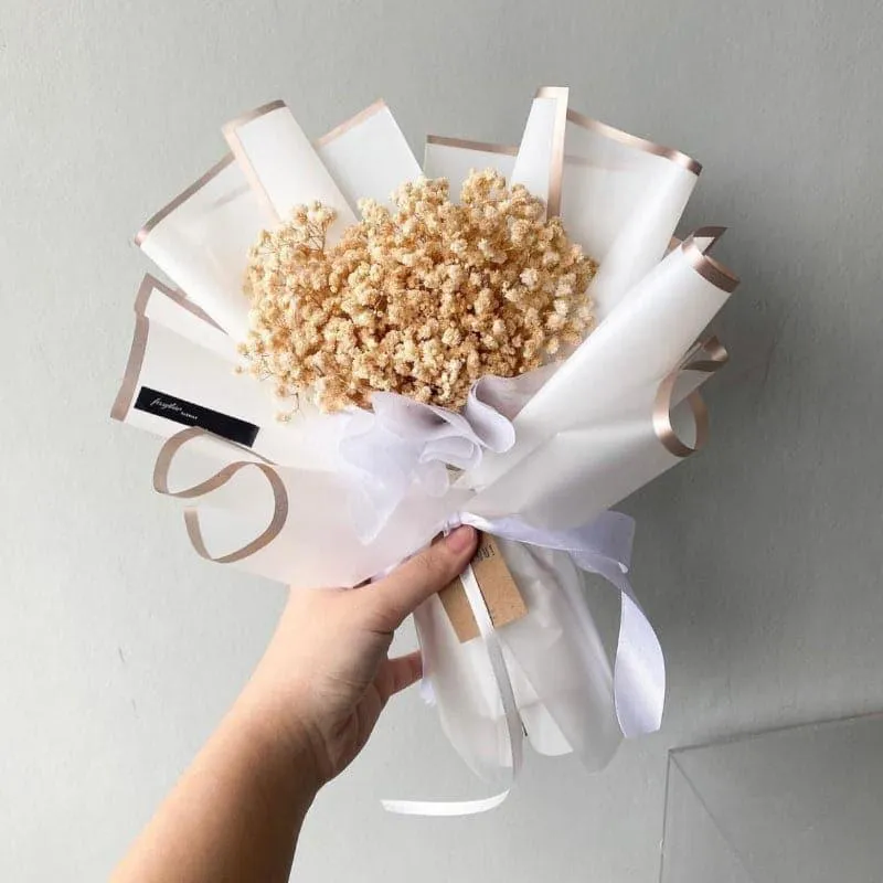 Naturally Dried Gypsophila Baby Breath Flowers (White) - Set Of Five media 4