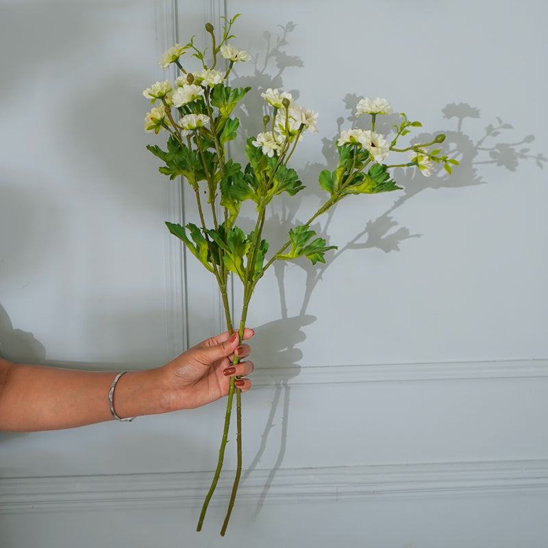 Faux White Daisy Flower Stick (28 CM) - Set Of Two