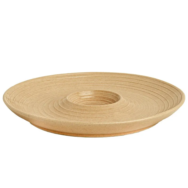 Earthen Grove Ceramic Chip n Dip Platter - Brown media 3