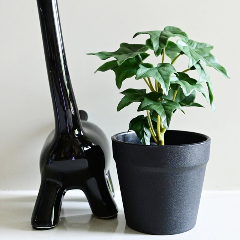 Ivette Artificial Mini Ivy Plant With Basic Black Plastic Pot (Dark Green) - 16 cm media 4